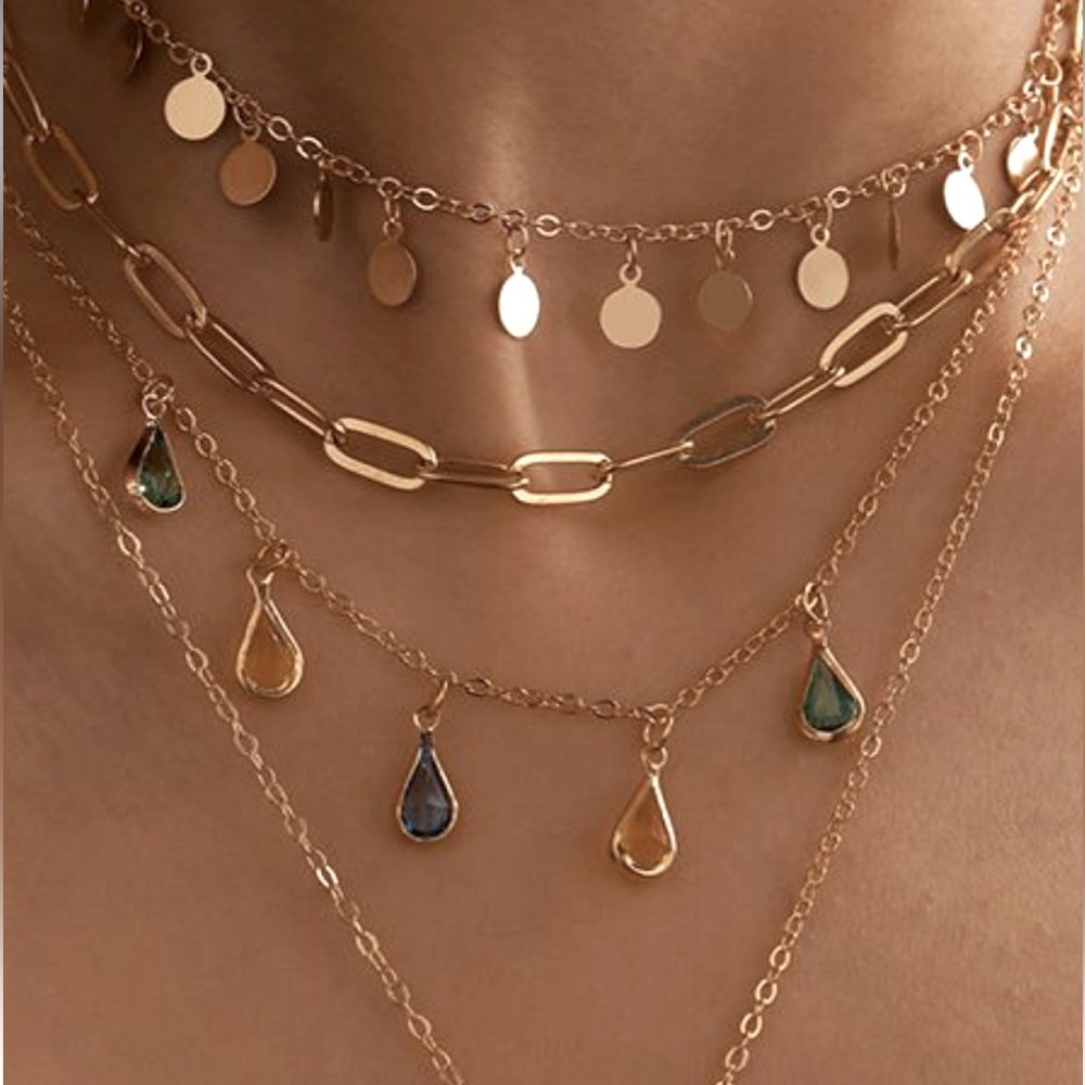 18k solid gold disk necklace